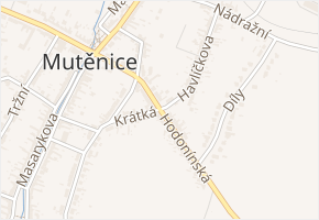 Hodonínská v obci Mutěnice - mapa ulice