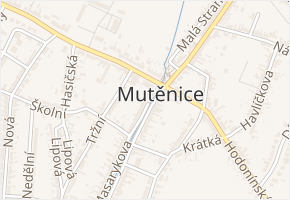 Masarykova v obci Mutěnice - mapa ulice