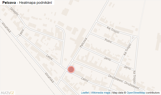 Mapa Pelcova - Firmy v ulici.
