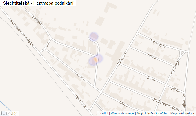 Mapa Šlechtitelská - Firmy v ulici.