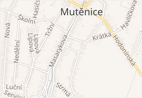 Úvoz v obci Mutěnice - mapa ulice