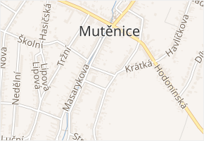 Úzká v obci Mutěnice - mapa ulice