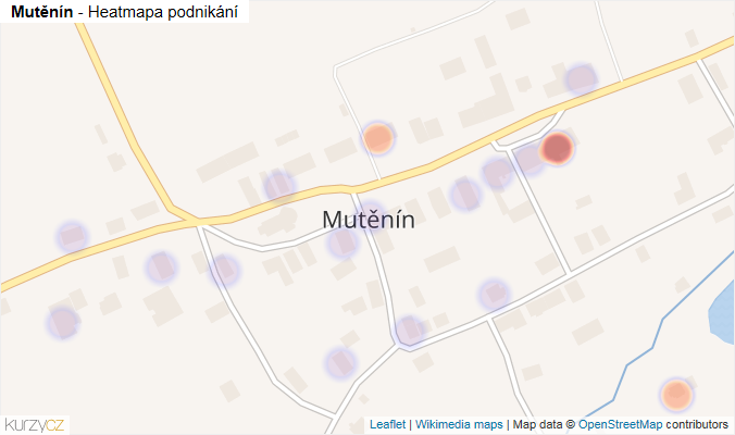 Mapa Mutěnín - Firmy v části obce.