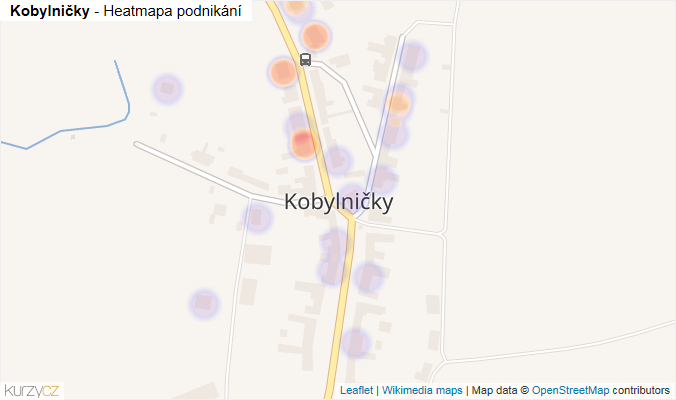 Mapa Kobylničky - Firmy v části obce.