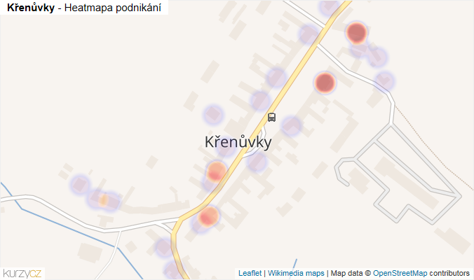 Mapa Křenůvky - Firmy v části obce.