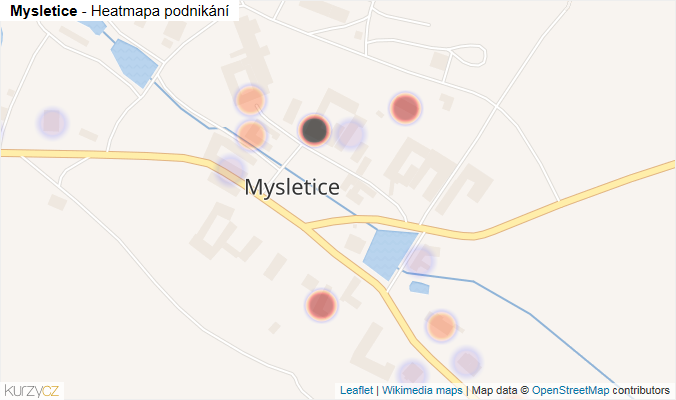 Mapa Mysletice - Firmy v části obce.