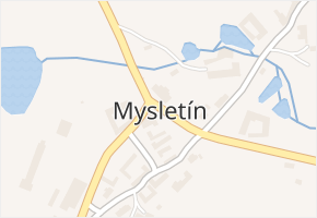 Mysletín v obci Mysletín - mapa části obce