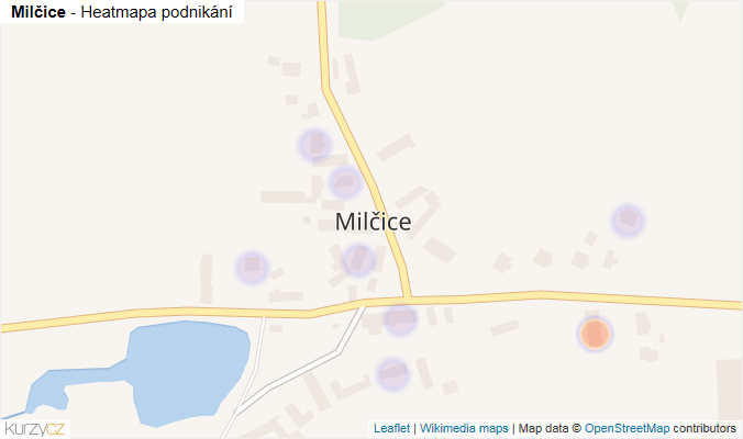 Mapa Milčice - Firmy v části obce.