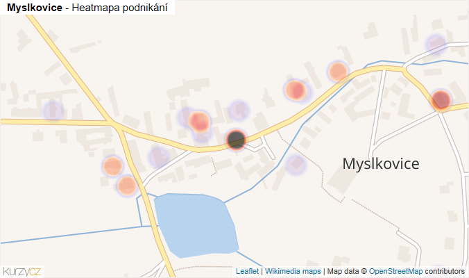Mapa Myslkovice - Firmy v části obce.