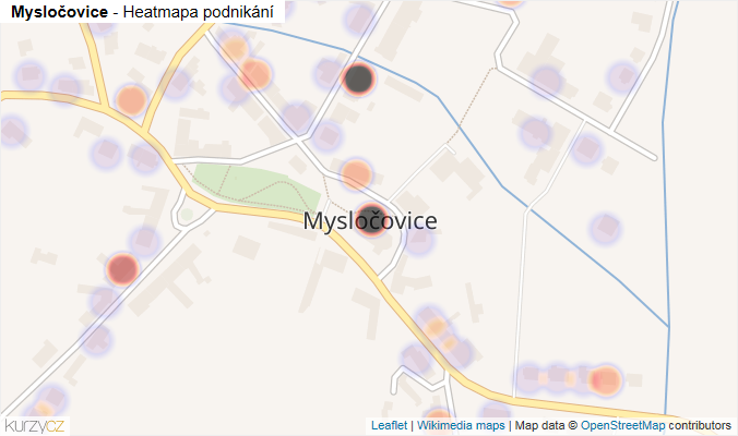 Mapa Mysločovice - Firmy v části obce.