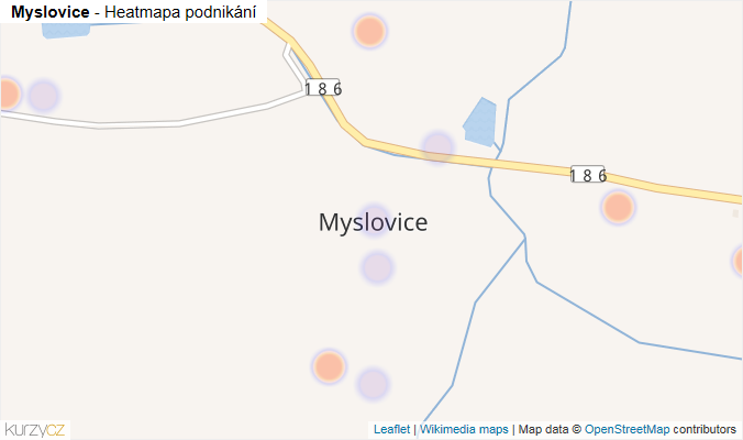 Mapa Myslovice - Firmy v části obce.