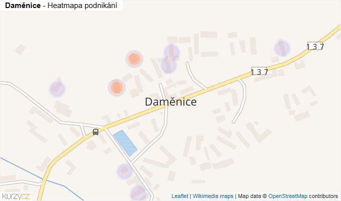 Mapa Daměnice - Firmy v části obce.
