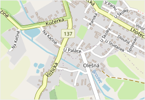 U Paláce v obci Načeradec - mapa ulice
