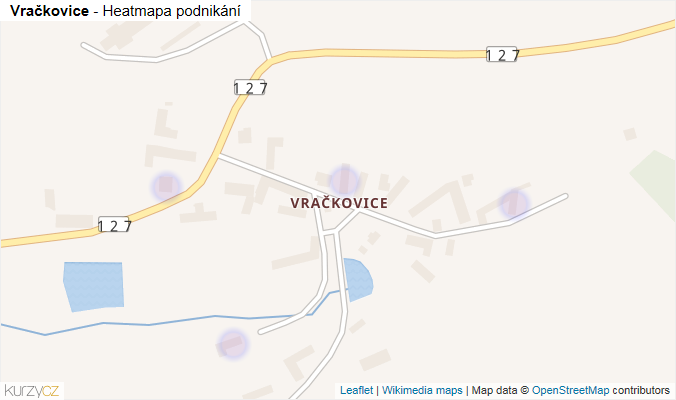 Mapa Vračkovice - Firmy v části obce.