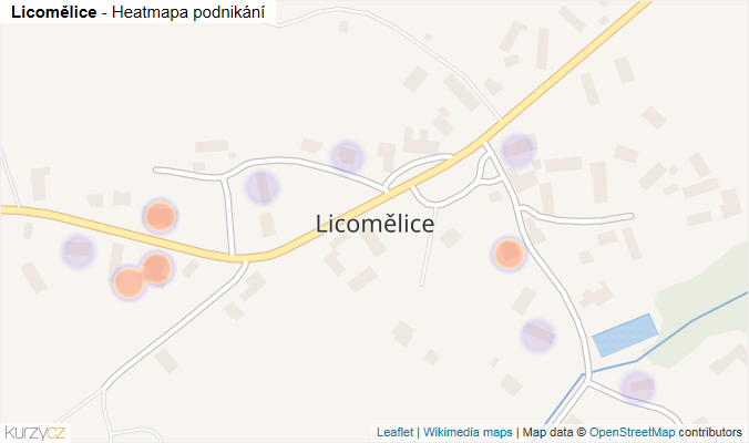 Mapa Licomělice - Firmy v části obce.