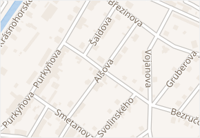 Alšova v obci Náchod - mapa ulice