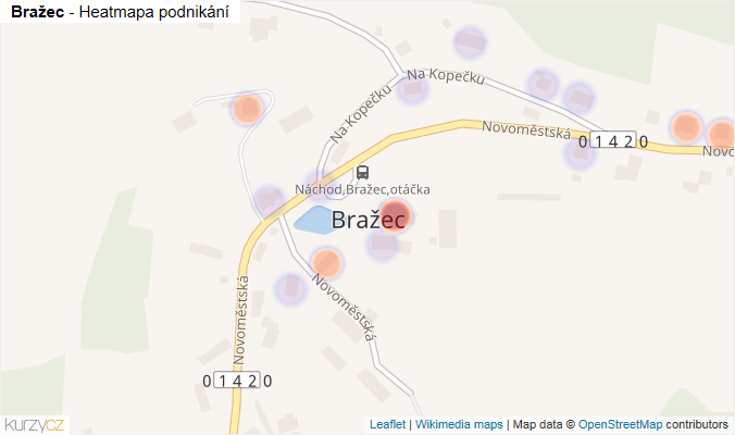 Mapa Bražec - Firmy v části obce.