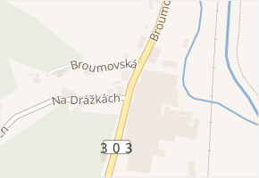 Broumovská v obci Náchod - mapa ulice