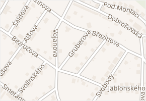 Gruberova v obci Náchod - mapa ulice