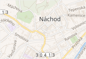 Hradební v obci Náchod - mapa ulice