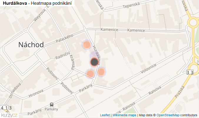 Mapa Hurdálkova - Firmy v ulici.