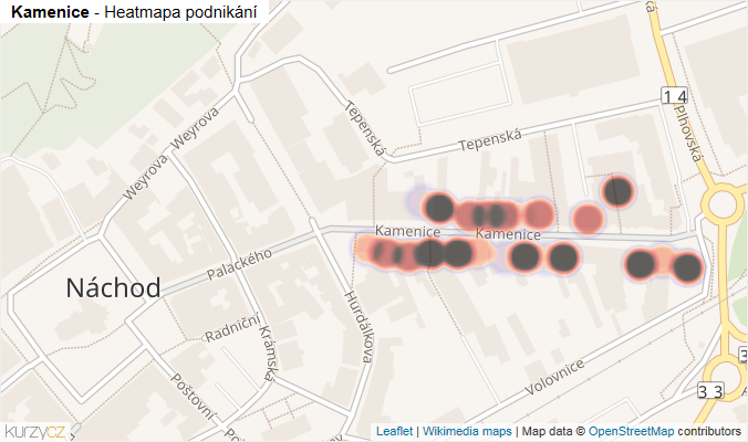 Mapa Kamenice - Firmy v ulici.