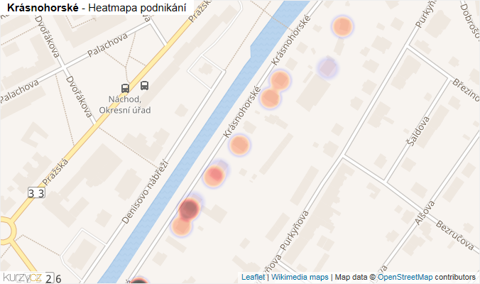Mapa Krásnohorské - Firmy v ulici.