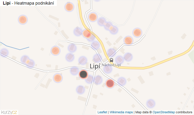 Mapa Lipí - Firmy v části obce.