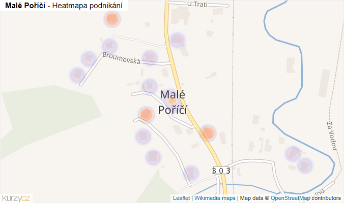 Mapa Malé Poříčí - Firmy v části obce.
