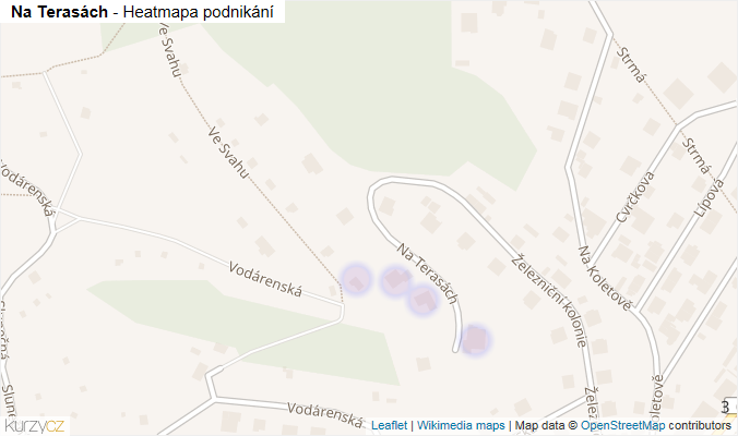 Mapa Na Terasách - Firmy v ulici.