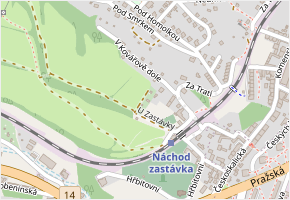 Nad Židovským hřbitovem v obci Náchod - mapa ulice