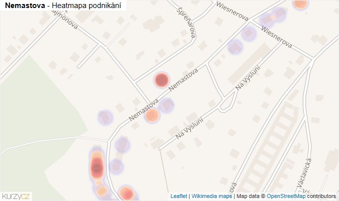 Mapa Nemastova - Firmy v ulici.