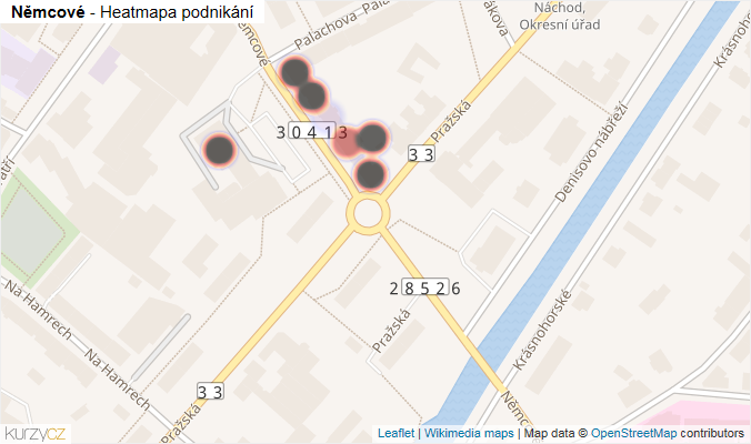 Mapa Němcové - Firmy v ulici.