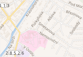 Orlická v obci Náchod - mapa ulice