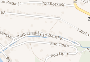 Partyzánská v obci Náchod - mapa ulice