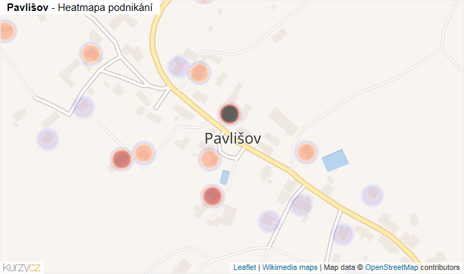 Mapa Pavlišov - Firmy v části obce.