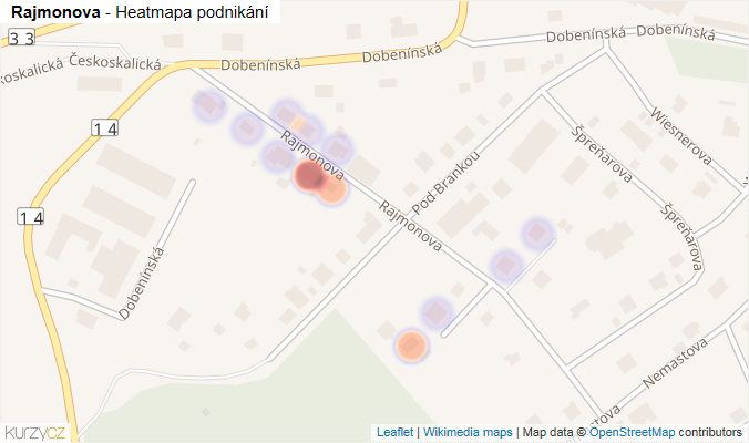 Mapa Rajmonova - Firmy v ulici.