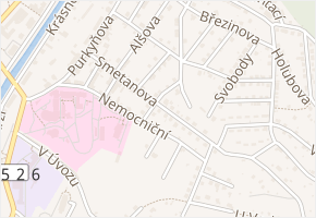 Smetanova v obci Náchod - mapa ulice