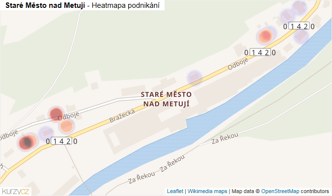 Mapa Staré Město nad Metují - Firmy v části obce.