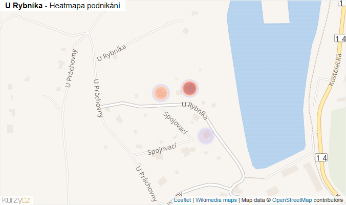 Mapa U Rybníka - Firmy v ulici.