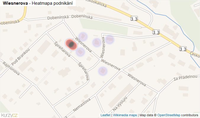 Mapa Wiesnerova - Firmy v ulici.