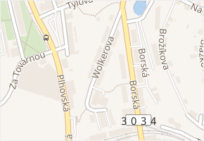 Wolkerova v obci Náchod - mapa ulice