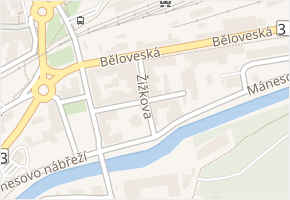 Žižkova v obci Náchod - mapa ulice