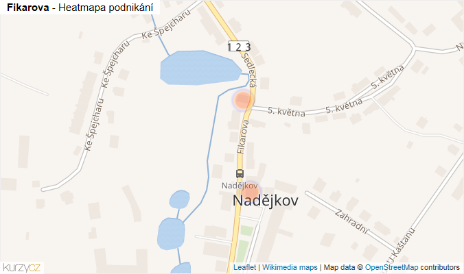 Mapa Fikarova - Firmy v ulici.