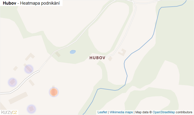 Mapa Hubov - Firmy v části obce.