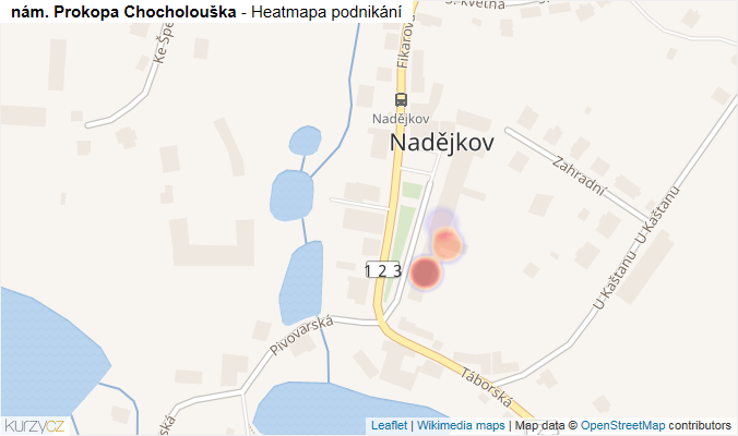 Mapa nám. Prokopa Chocholouška - Firmy v ulici.