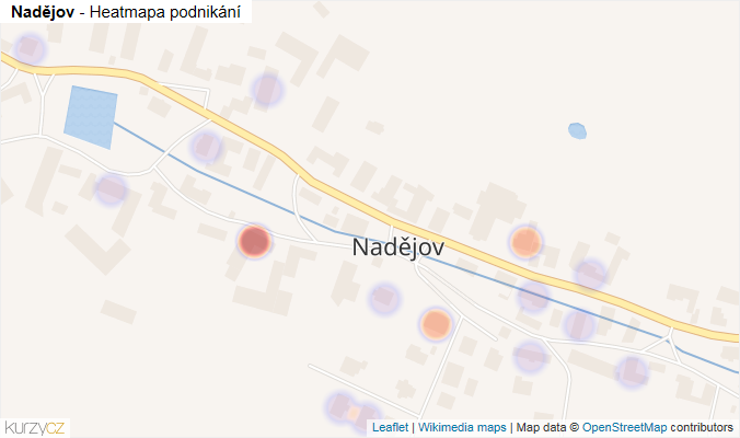 Mapa Nadějov - Firmy v části obce.
