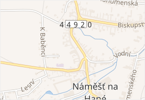 nám. T. G. Masaryka v obci Náměšť na Hané - mapa ulice