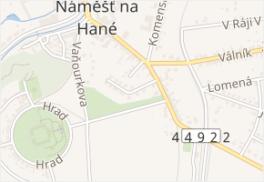 Pod Hradem v obci Náměšť na Hané - mapa ulice