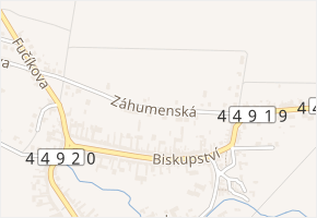 Záhumenská v obci Náměšť na Hané - mapa ulice